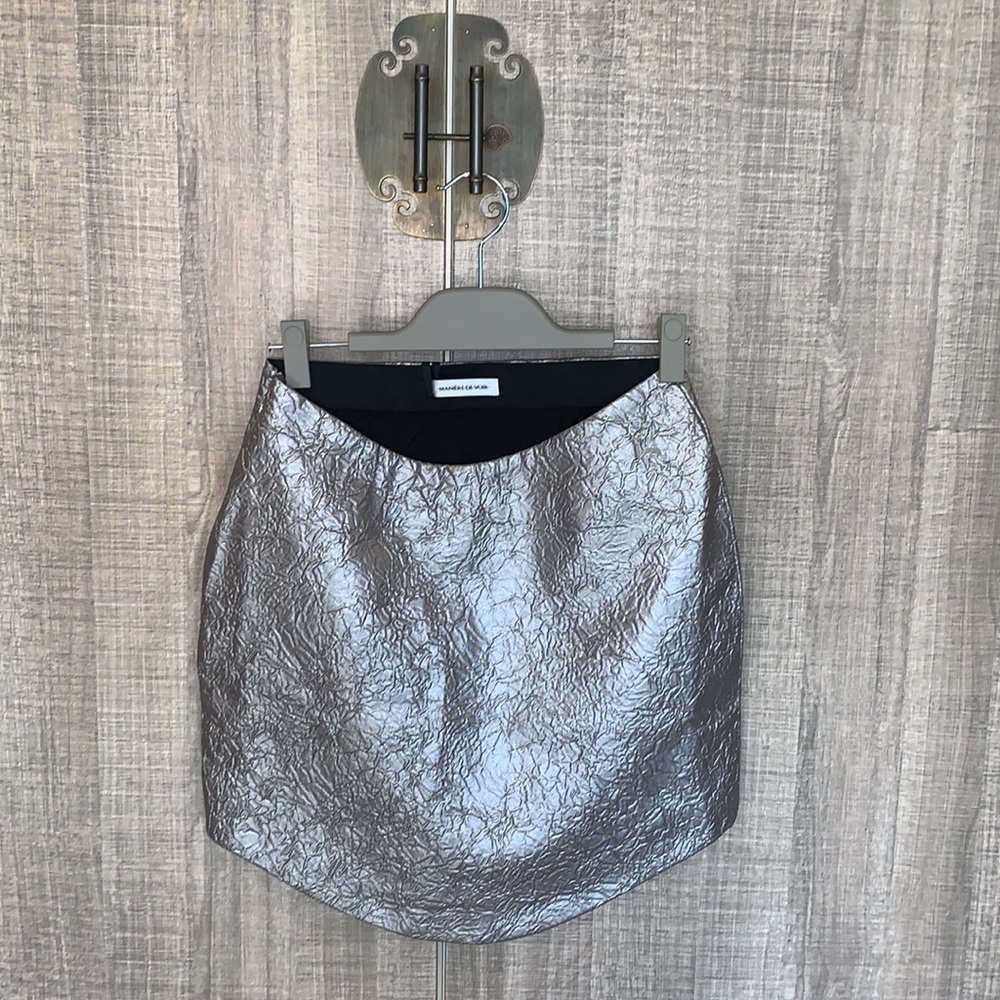 Manière De Voir Dipped Waist Metallic Mini Skirt
